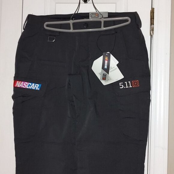 5.11 Tactical Women's Nascar logo  Charcoal  Stryke Pants  Sz 4 unhemmed - Picture 3 of 12